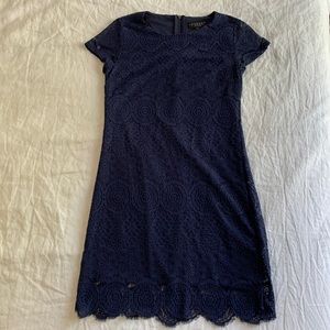 Laundry by Shelli Segal Navy Lace Overlay Dress 4